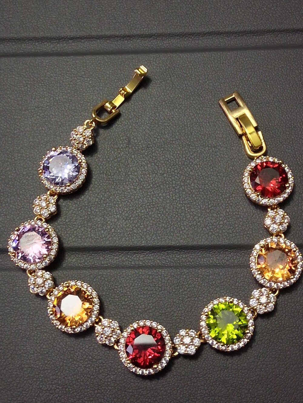Gold Plated Multicolor Tennis Bracelet